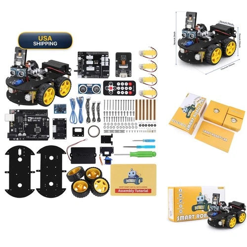 ELEGOO UNO R3 Smart Robot Car Kit V4 Arduino Robotics Kids Ages 8-12 12-16 STEM