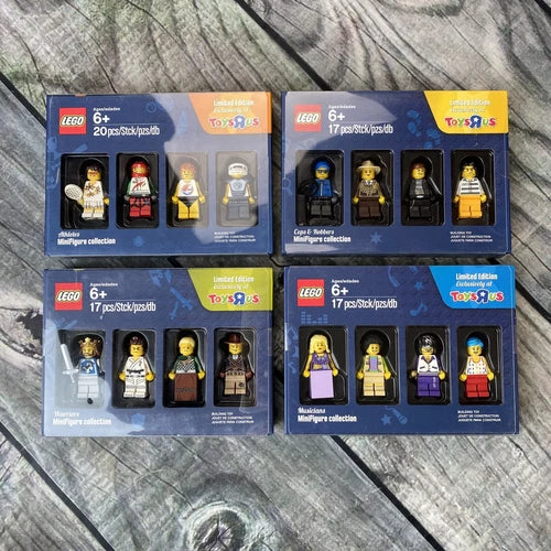 LOT 4 Mini Figure Athletes Warriors Musicians Cops Robbers Toys R Us COMPLETE