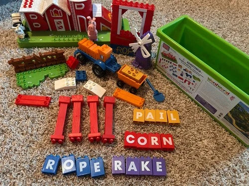 PBS MEGA BLOKS Word World Barn Construction Set. Full Set Of Bricks! WITH DVD!