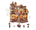 ROKR 3D Wooden Puzzle Music Box Model Kit Coffee Factory DIY Building Toys Gifts