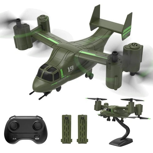 LMRC LM19-A RC Drone Remote Control Airplane 2 Batteries Green
