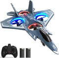 Foam Remote Control Airplane, LED Fighter Jet with 360° Stunts