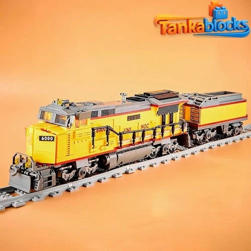 1162PCS locomotive Vintage yellow Train Building Blocks Model Train Set