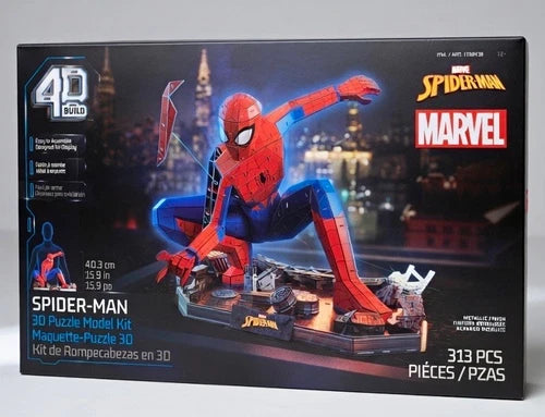 4D Build Marvel Spider-Man 313pc 3D Puzzle Model Kit Cardboard Multicolor
