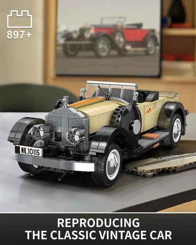 10115 Classic Vintage Car Building Kit, Retro Car Building Blocks Sets, 1:16