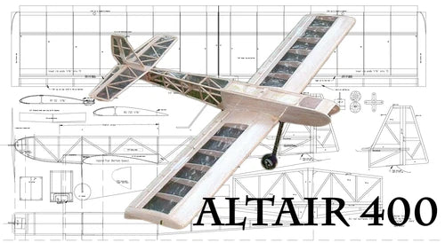 Altair 400 Electric Sport 37" WS RC Airplane Laser Cut Balsa Short Kit + Plans