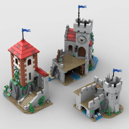 MOC-150482 Odd Castle by the Sea, Castle Keep Modular Building 1527 Pieces MOC