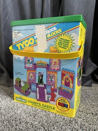 1991 Tyco Pre-School Super Blocks Duplo Sesame Street Count's Castle Play Set