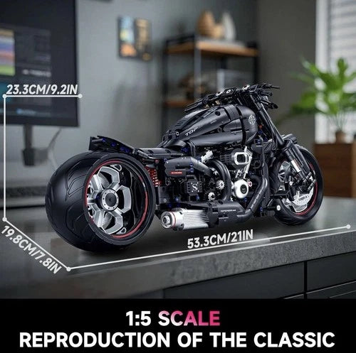 1:5 Scale Motorcycle Big Building Set, Scale Model Car Gift for Adults