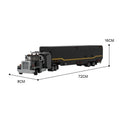 Semi Truck and Trailer with Steering System / Interior Building Blocks Set