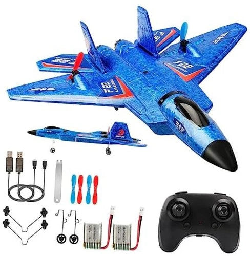 F22 RC Fighter Plane 2CH Ready to Fly RC Airplane for Beginners Blue F-22 Raptor