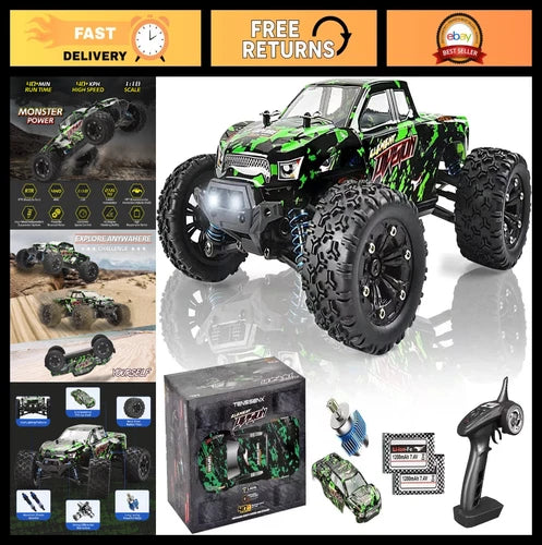1:18 Scale All Terrain RC Car - 40KPH High Speed 4WD Off Road Monster Truck, 2 B