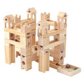 Wooden Marble Run for Kids Ages 4-8 80 Pieces Wood Building Blocks Toys and ...
