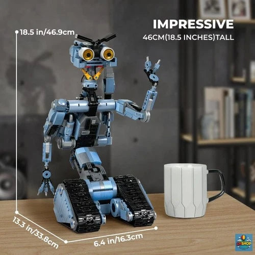 Johnny 5 Robot 1176 PCS Building Set Motorized Remote Control App Short Circuit