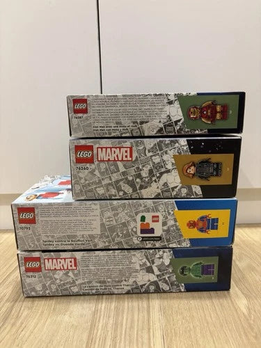 Lego Marvel:10793 +76312 +76287 +76260 (spider Man, Iron Man, Hulk, Thanos, Etc)