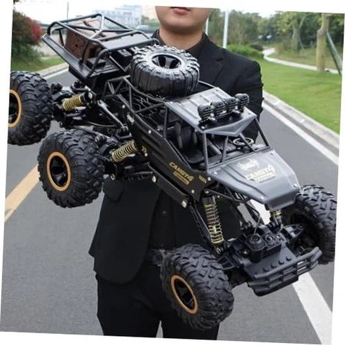 Large Size RC Cars, Rock Crawler RC Truck with 2 Rechargeable 6 Wheels Black