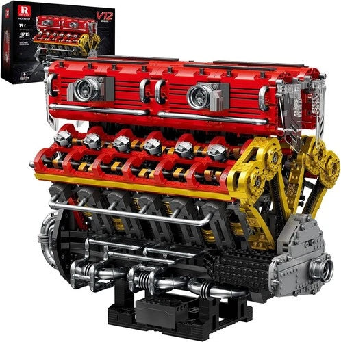 New Reobrix V12 Engine Building Block Kit 4719PCS Motorized Mechanical Model 14+