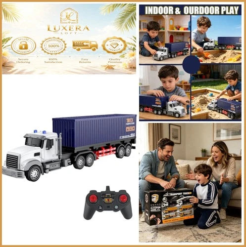 RC Semi Truck with Trailer 24 Inch 6 Channel 2.4Ghz LED Lights Sounds Battery