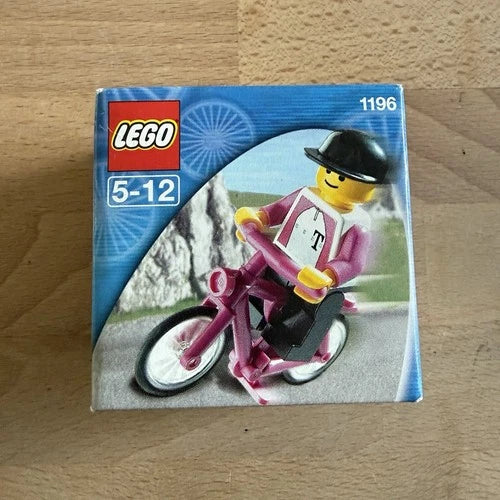 LEGO 1196 Town Biker with Bicycle German Telekom Race Cylist Pink New Sealed