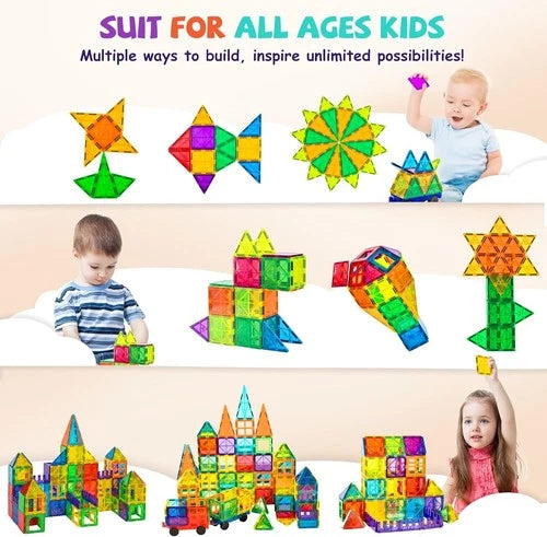 Creative 120-Piece Magnetic Tiles - Inspire Imagination and Learning for Kids
