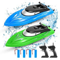 Lumiparty 2PACK RC Boat,Remote Control Boats 10 x 11 x 4 inches, Blue Green
