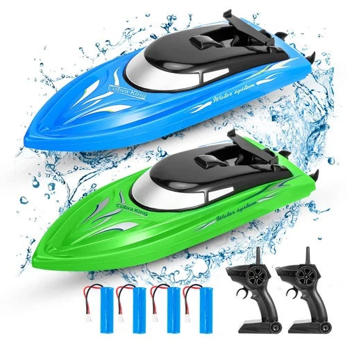 Lumiparty 2PACK RC Boat,Remote Control Boats 10 x 11 x 4 inches, Blue Green