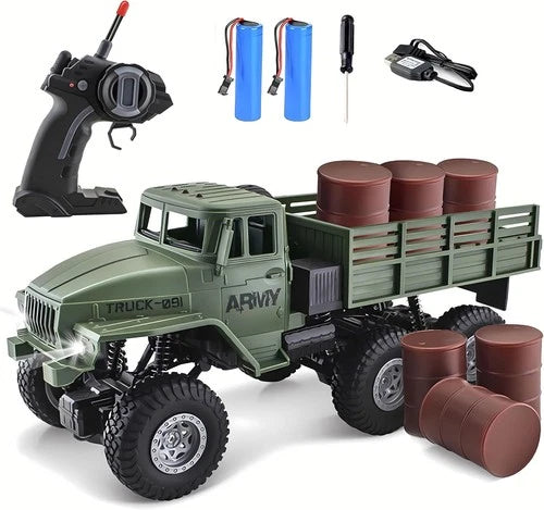 RC Military Truck 6X6 Road Remote Control Car 1/16 Scale Remote Control Truck 4W