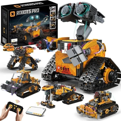 Rechargeable STEM Robot Building Set for Kids - 5 Models & Coding Adventure