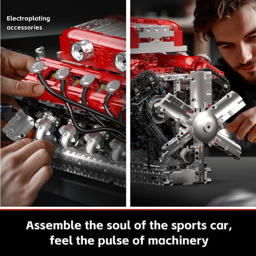 Mould King 10169 V12 Engine Drive Motor Model Building Block Adult Gift Toy Kit