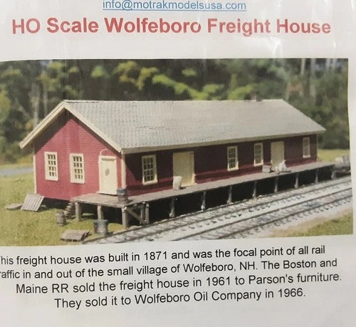 Motrak Models HO New Hampshire Wolfeboro Freight Wooden Building Kit # 83025