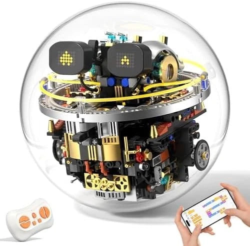 AZDYJL STEM Robot Building Kit, 804PCS APP & Remote Control Spherical Robotic...