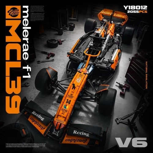 Technic 1:8 F1 MCL39 Race Car Building Set MOC DRS Papaya Livery 2055 Pieces