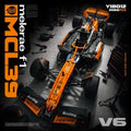 Technic 1:8 F1 MCL39 Race Car Building Set MOC DRS Papaya Livery 2055 Pieces
