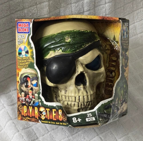 Mega Bloks 3632 Pyrates Mutiny Isle Skull w/ DVD Vintage Sealed Set 2005 Pirates