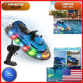 pisosorc Remote Control RC Boat with LED Light Rechargeable Battery for Kids