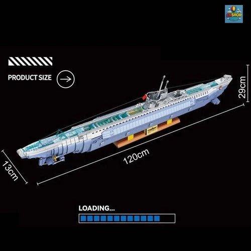 VIIC U-552 Submarine Building Blocks Set 6112PCS WWII U-Boat Large Display Model