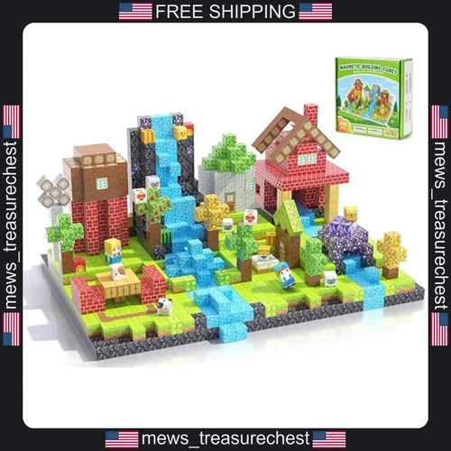 Magnetic Building Blocks Set for Kids 200 Pieces, STEM Toys, Colorful Shapes