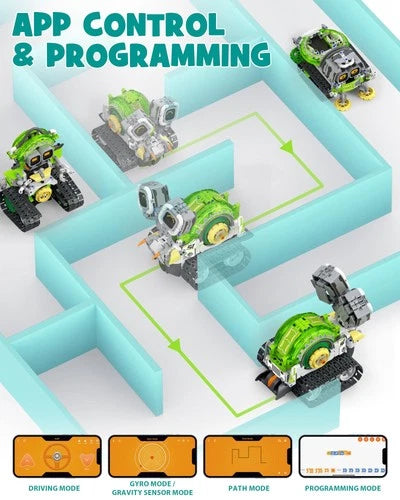 Opmind 5-in-1 STEM RC Robot Building Kit 478Pcs, Boys Age 6-12