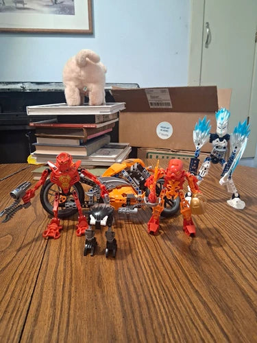 LEGO BIONICLE Rotor Bike Bulk Lot w/ Toa & Creature Figures