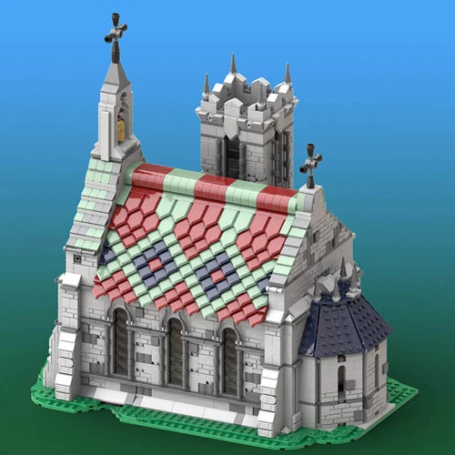 Custom MOC-198172 Medieval Old Church Building Blocks Set (2496PCS) Toys Gift