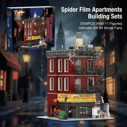 3559Pcs Spider Deli Apartment Building Blocks Set Modular Model Toy Gift 11 Fig