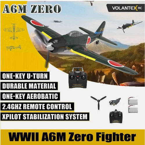 US 4CH VOLANTEX 2.4G airplane A6M Zero RC Plane Remote Control Stunt RTF Fighter