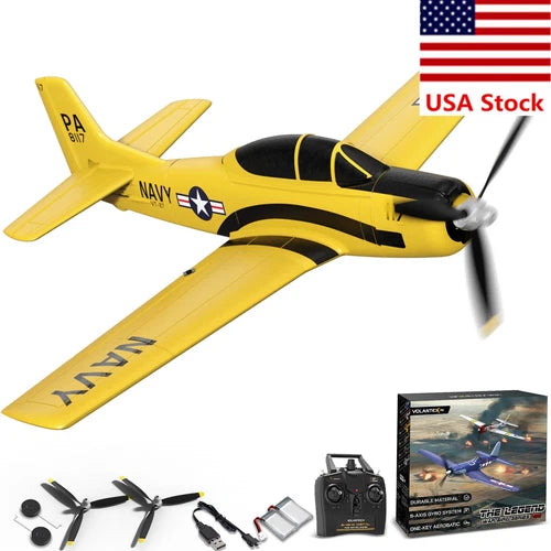 US Volantex 2.4G Navy T28 Fighter RC Airplane 4-CH Remote 6-Axis Gyro Stunt RTF