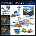 CUBIMANA 21-Inch Large City Passenger Airplane Building Set with LED Light