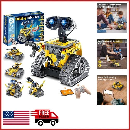 STEM Robot Kit for Kids 8-13 with Remote Control 488 Pieces Buildable Models