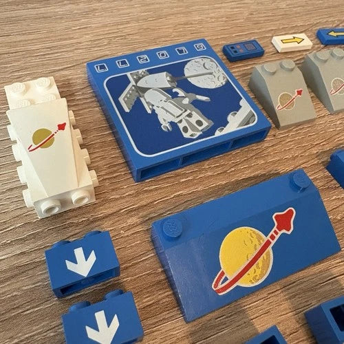 Lot Of 36 Vtg Lego Space Printed Parts Slope Brick Tile Wall Panel