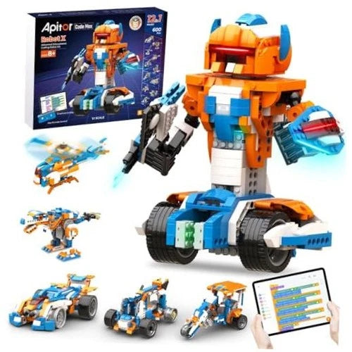 Robot Building Kit 12-in-1 Coding APP Remote STEM Toy 600 Blocks \| Robot X