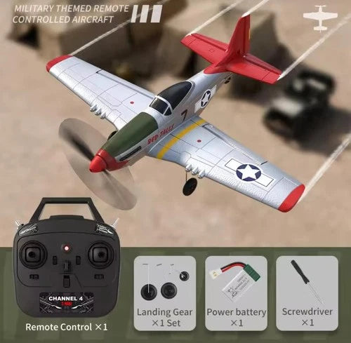 US WWII P51 Fighter 2.4G RC Airplane 4-CH 6-Axis Gyro Remote Aerobatic RTF Toy