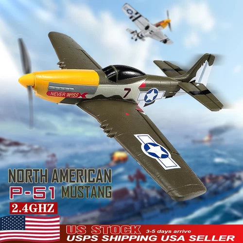 US RC Plane P51 Mustang 2.4G Radio EPP Foam 4CH 6Axis RTF Remote Control Fighter