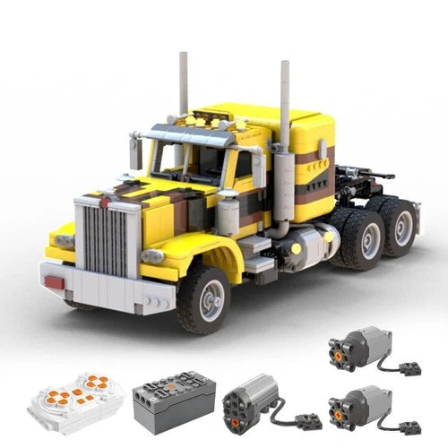 Mocs Bricks Sets PF Peterbilt 359 Semi Truck Building Toys Kits 1542 Pieces
